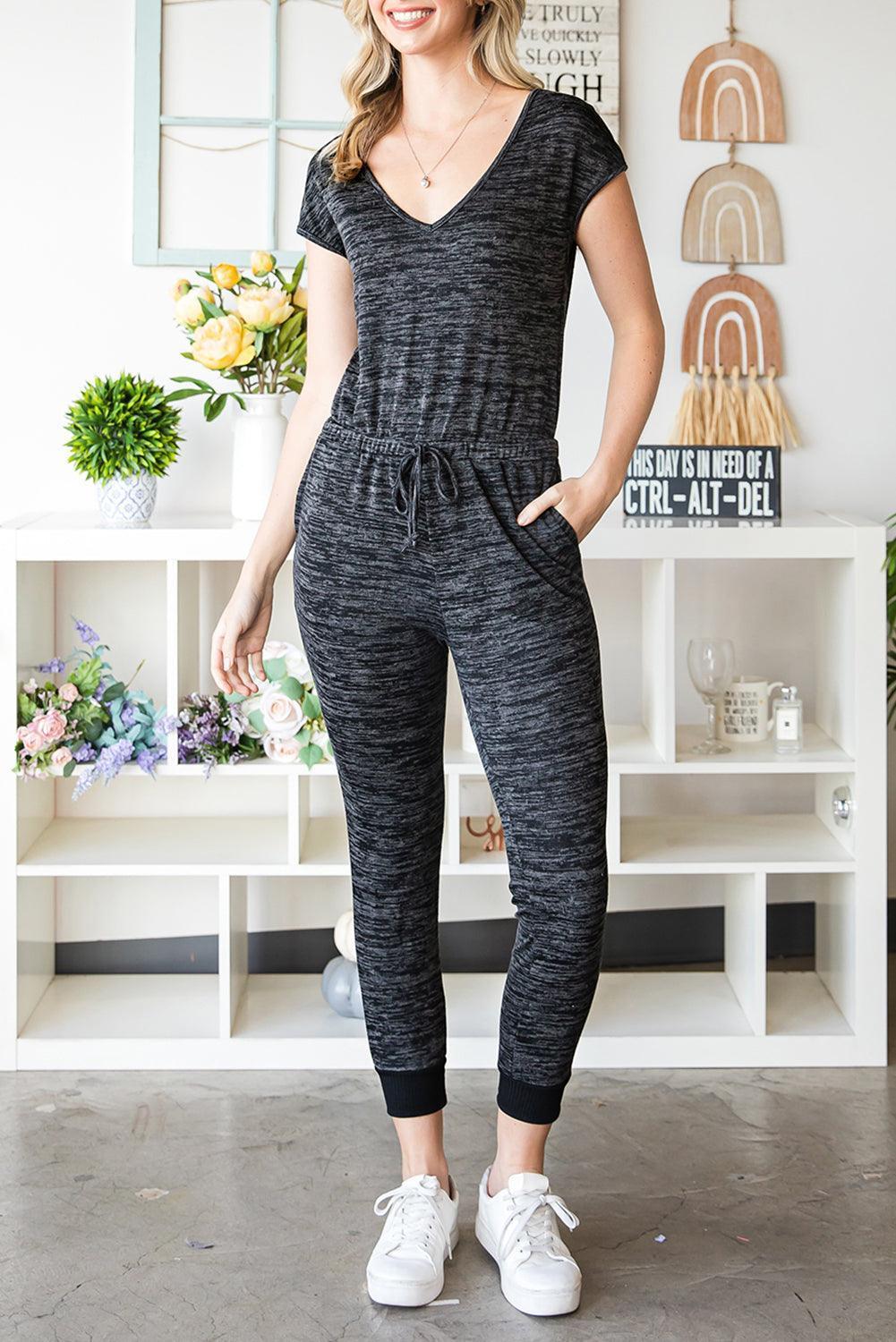 Motivated Short Sleeve Skinny Leg Jumpsuit - MXSTUDIO.COM