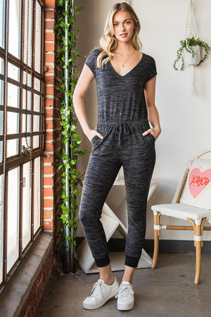 Motivated Short Sleeve Skinny Leg Jumpsuit - MXSTUDIO.COM