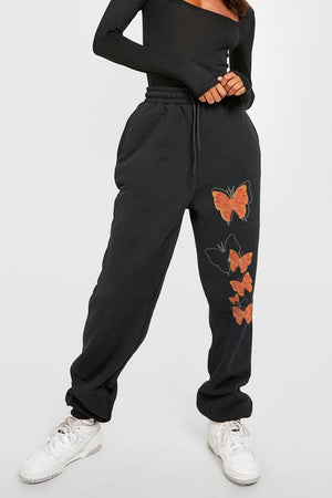 Move In Style Graphic Butterfly Sweatpants - MXSTUDIO.COM