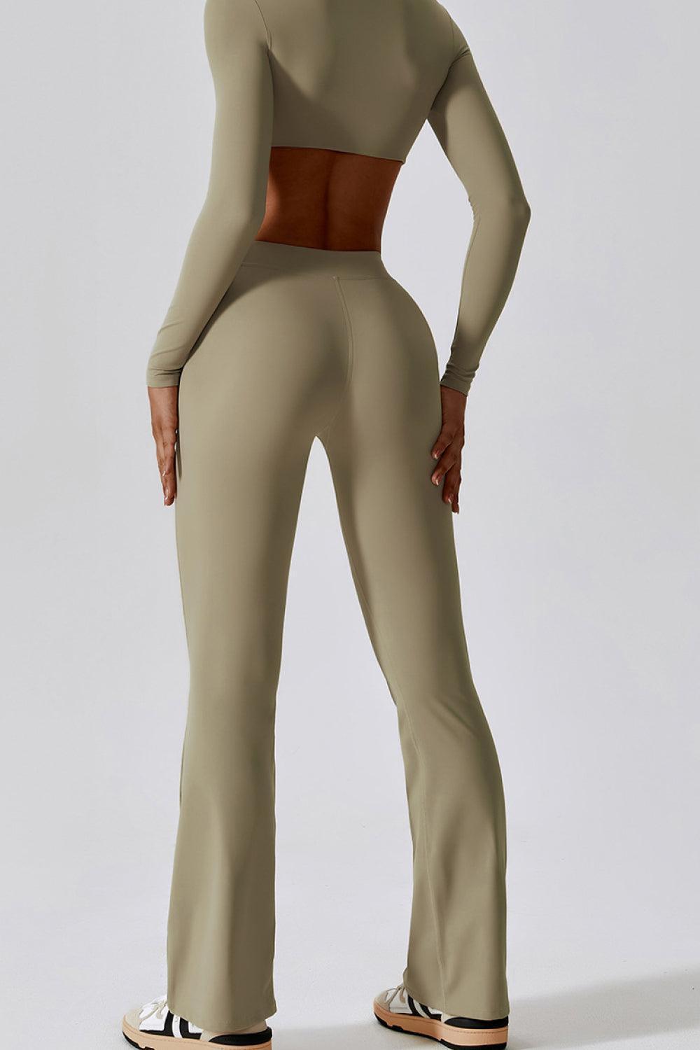 Move Smoothly High Waist Spandex Flare Pants - MXSTUDIO.COM