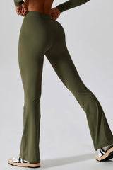 Move Smoothly High Waist Spandex Flare Pants - MXSTUDIO.COM