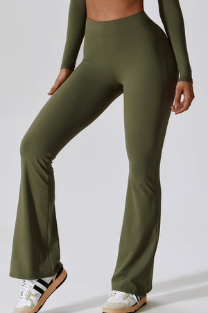 Move Smoothly High Waist Spandex Flare Pants - MXSTUDIO.COM