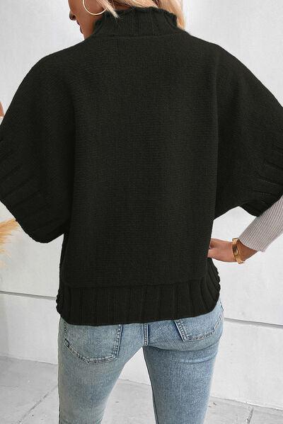 Multipurpose Short Sleeve Mock Neck Sweater-MXSTUDIO.COM