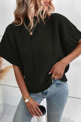 Multipurpose Short Sleeve Mock Neck Sweater-MXSTUDIO.COM