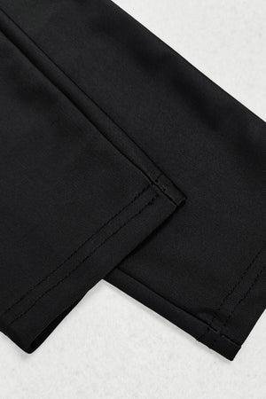 a close up of a pair of black pants