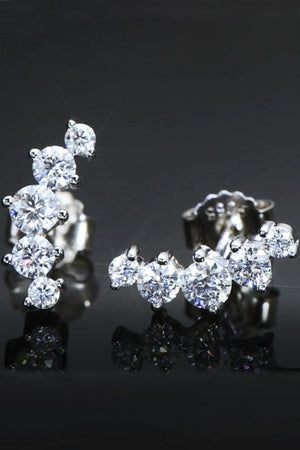 Must-Have Platinum-Plated Moissanite Stud Earrings - MXSTUDIO.COM