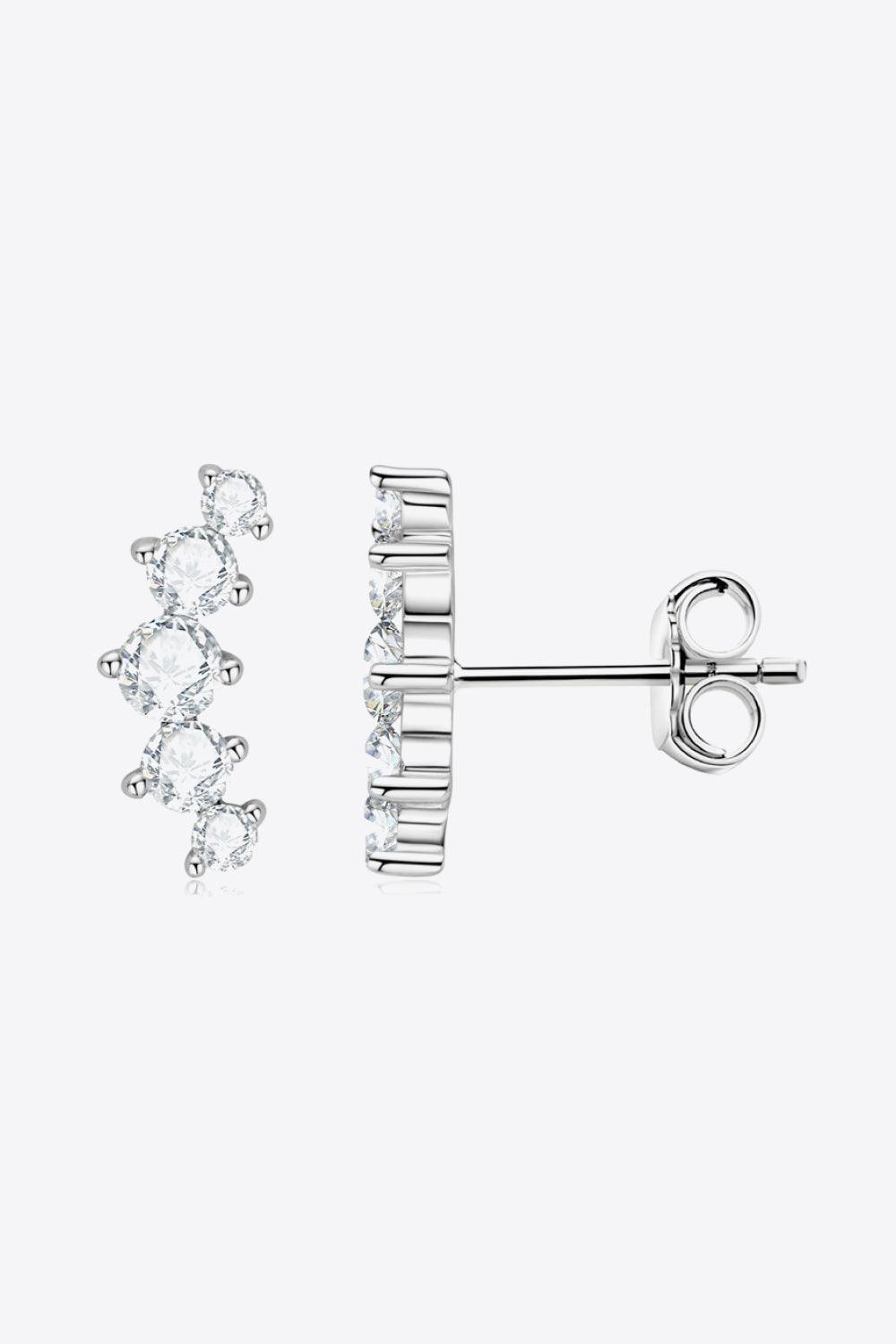 Must-Have Platinum-Plated Moissanite Stud Earrings - MXSTUDIO.COM