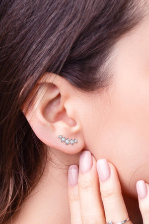 Must-Have Platinum-Plated Moissanite Stud Earrings - MXSTUDIO.COM