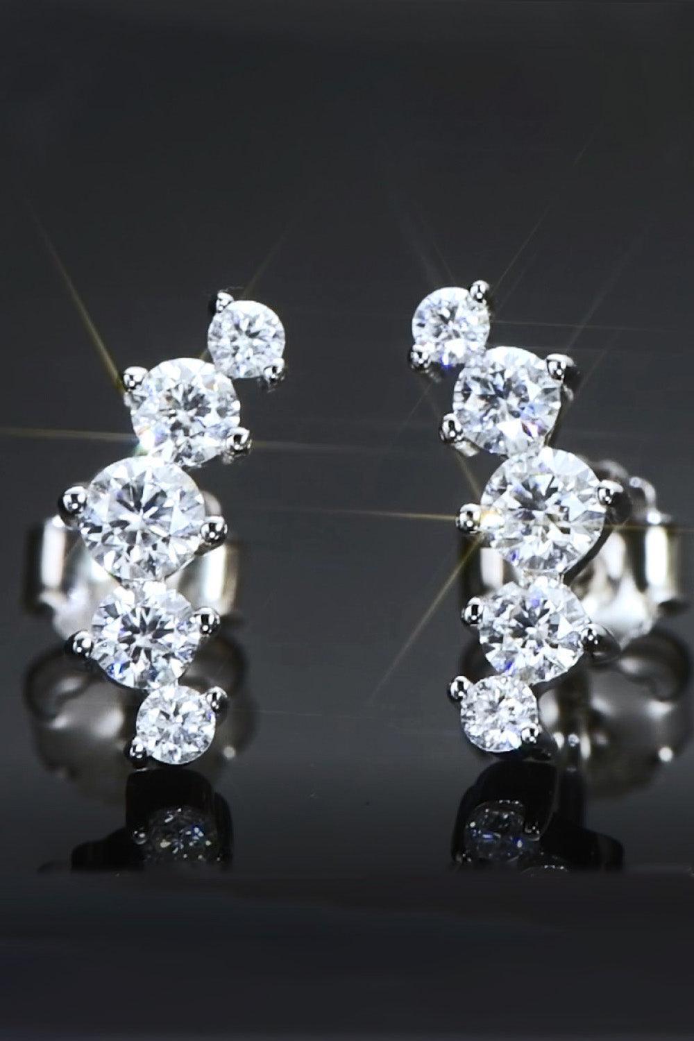 Must-Have Platinum-Plated Moissanite Stud Earrings - MXSTUDIO.COM