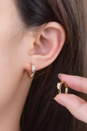 Must-Have Sterling Silver Moissanite Huggie Earrings - MXSTUDIO.COM
