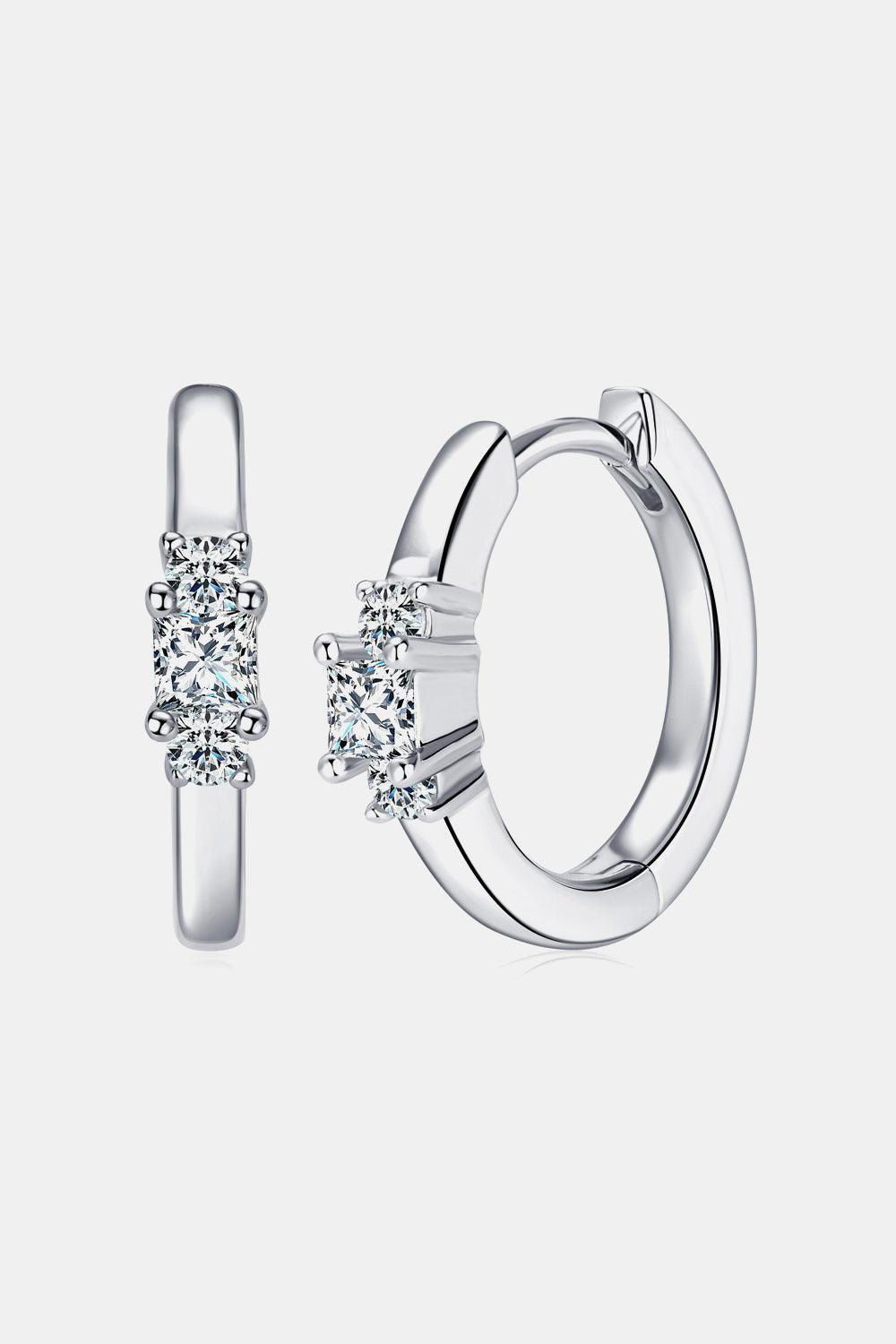 Must-Have Sterling Silver Moissanite Huggie Earrings - MXSTUDIO.COM