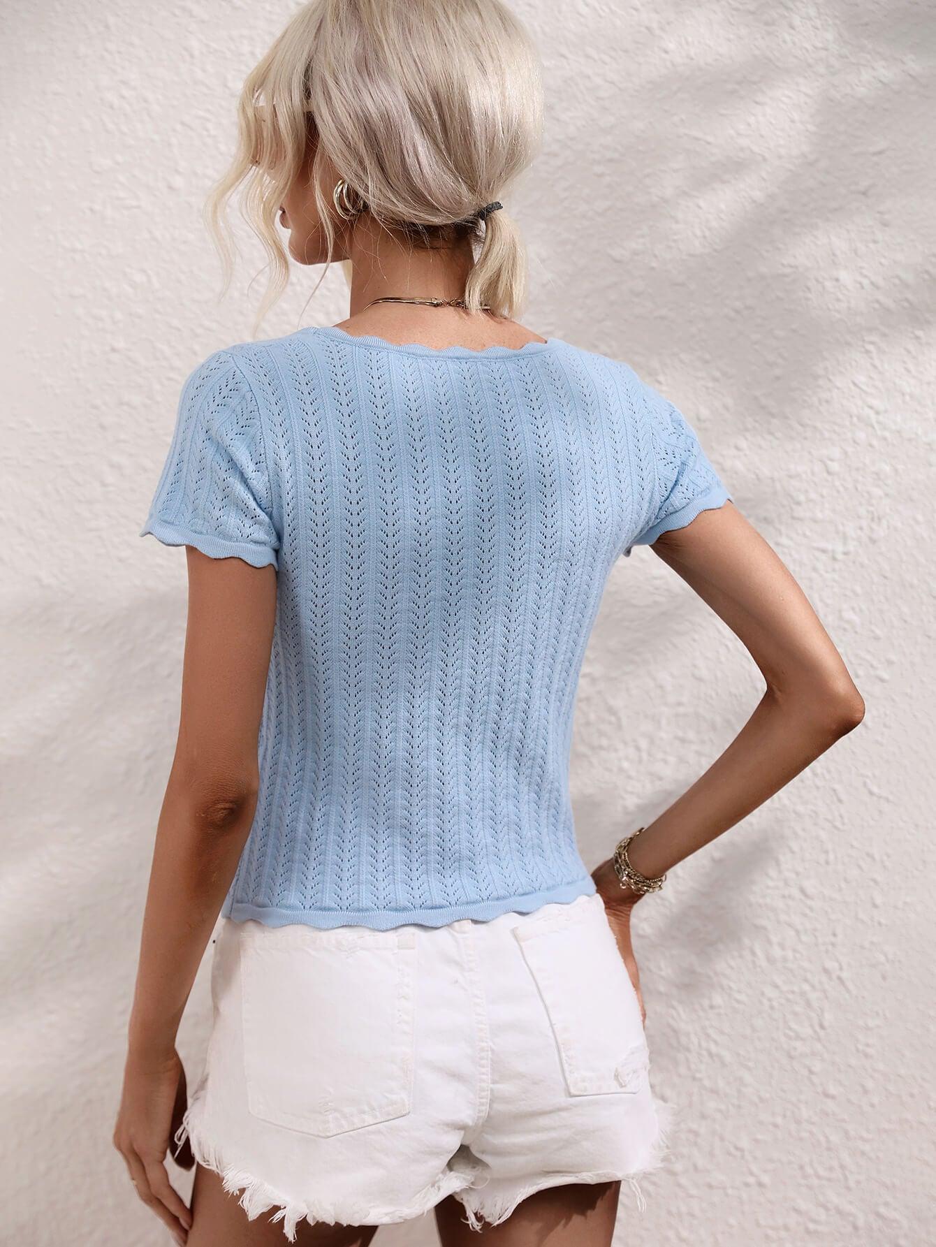 My Favorite Knit Square Neck T-Shirt - MXSTUDIO.COM