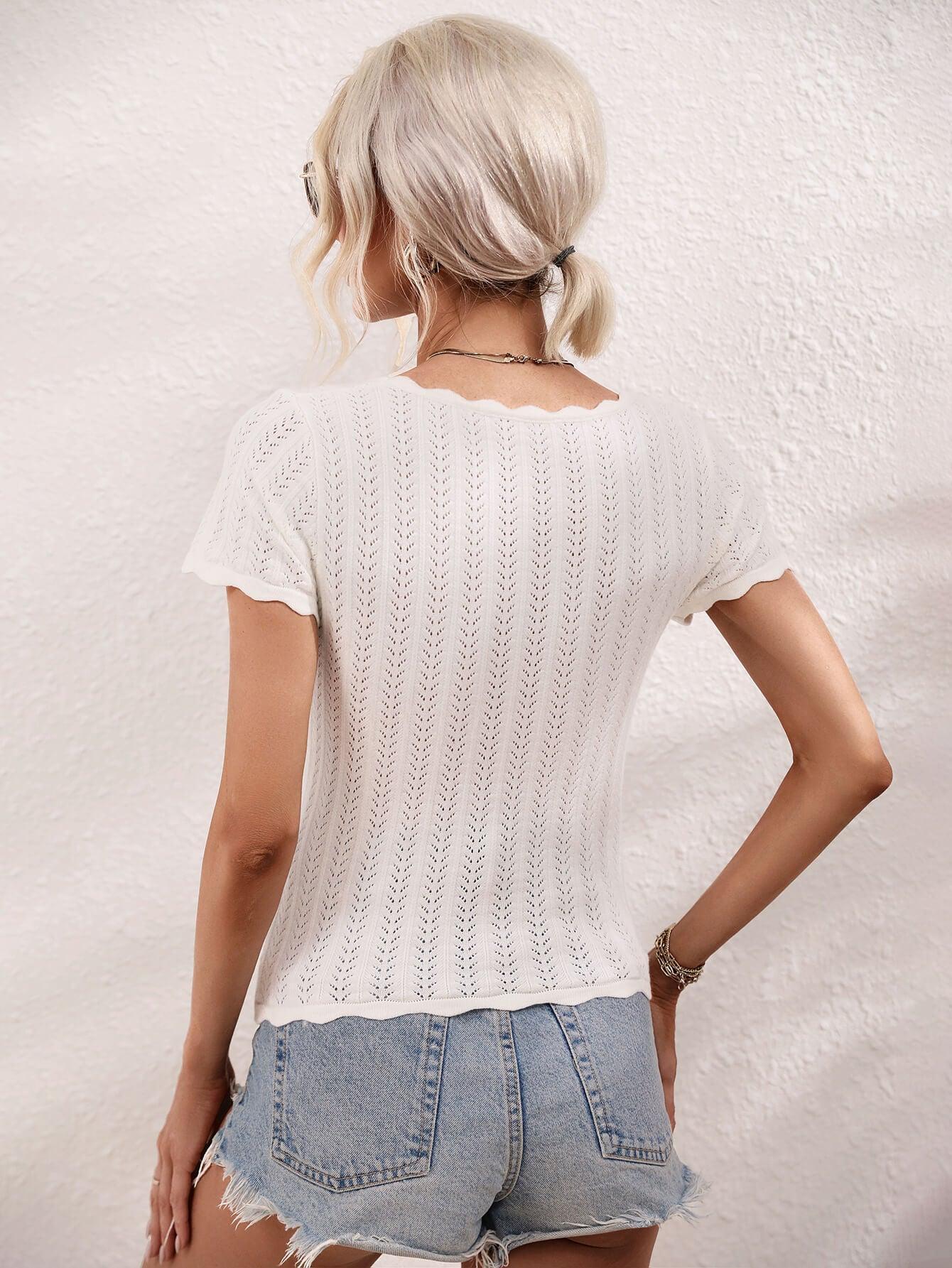 My Favorite Knit Square Neck T-Shirt - MXSTUDIO.COM