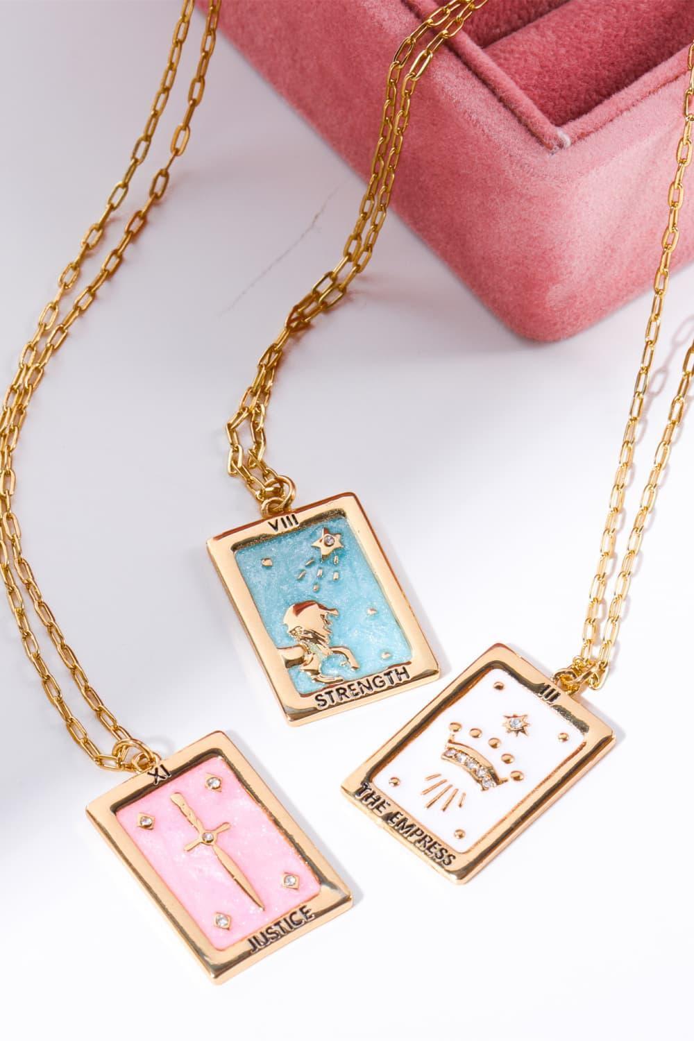 Mystique Touch Tarot Card Pendant Copper Necklace - MXSTUDIO.COM