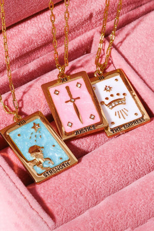 Mystique Touch Tarot Card Pendant Copper Necklace - MXSTUDIO.COM