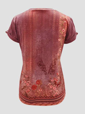 a women's top with a floral design