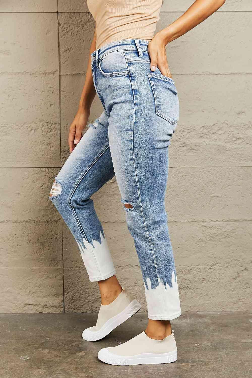 Never Out Of Style Stretch Cropped Ripped Jeans - MXSTUDIO.COM