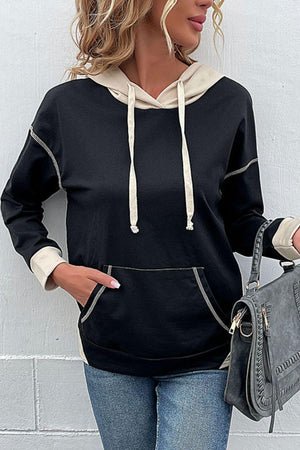 New Day Drop Shoulder Kangaroo Pocket Hoodie - MXSTUDIO.COM