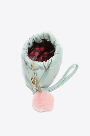 Nicole Lee Faux Leather Drawstring Pouch - MXSTUDIO.COM