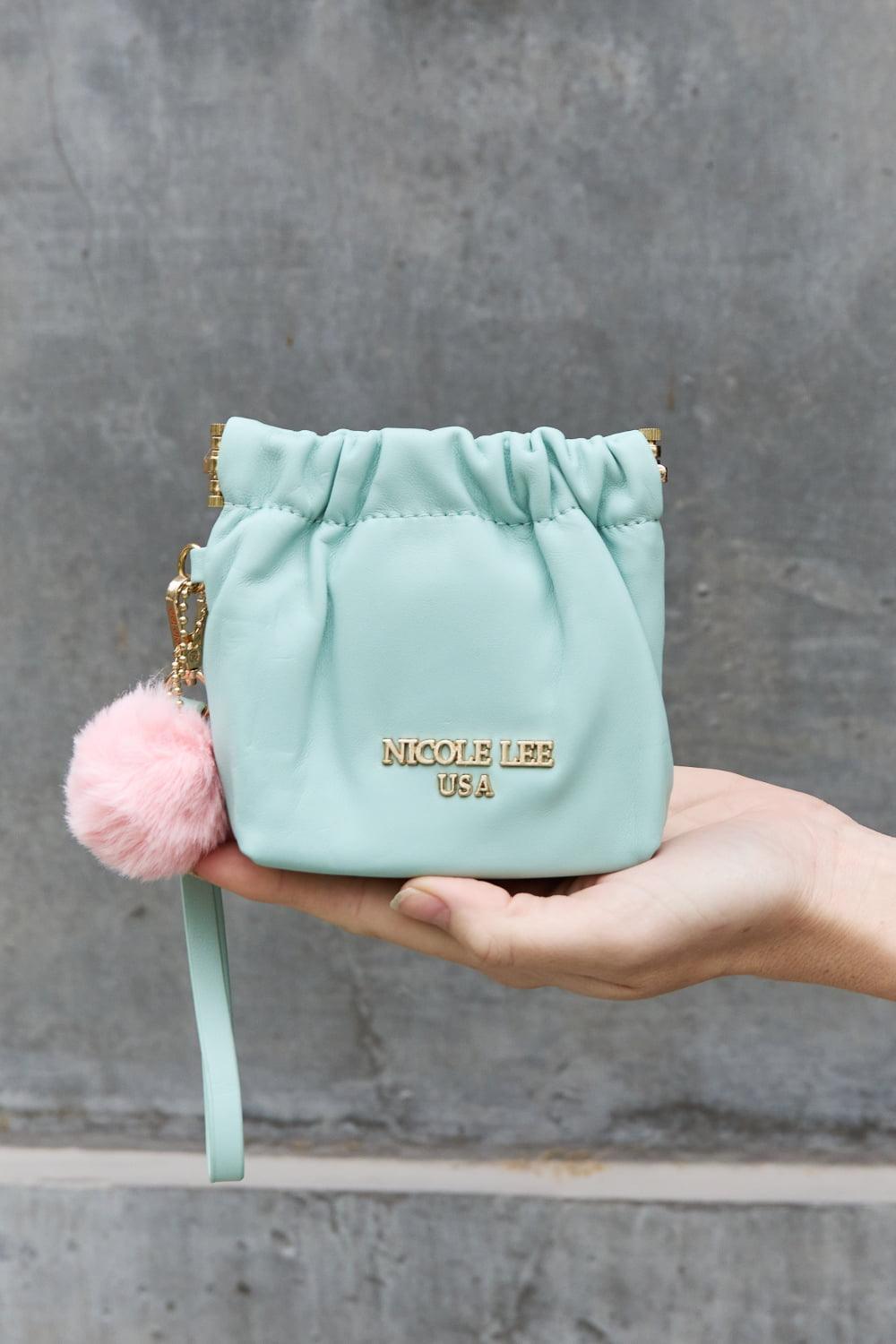 Nicole Lee Faux Leather Drawstring Pouch - MXSTUDIO.COM