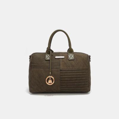 a brown handbag with a brown handle