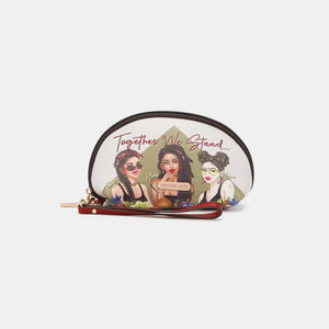 a small purse with a picture of two women on it