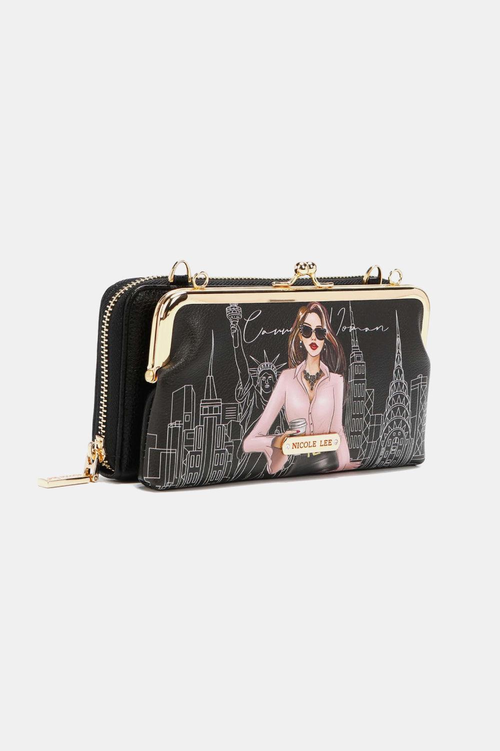 Nicole Lee USA Kiss Lock Women's Crossbody Wallet - MXSTUDIO.COM