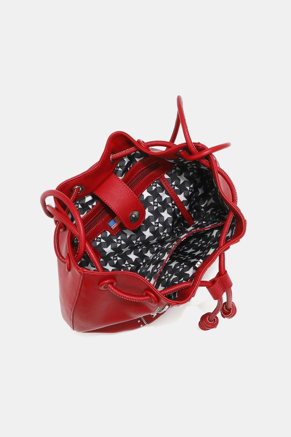 Nicole Lee USA Snap Button Closure Studded Bucket Bag - MXSTUDIO.COM