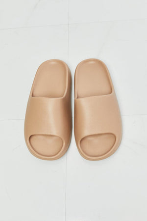 Nook Joi My Happy Place Beige Open Toe Slides - MXSTUDIO.COM