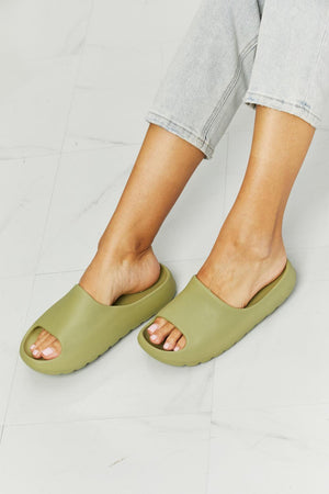 Nook Joi Safe Haven Open Toe Womens Green Slides - MXSTUDIO.COM