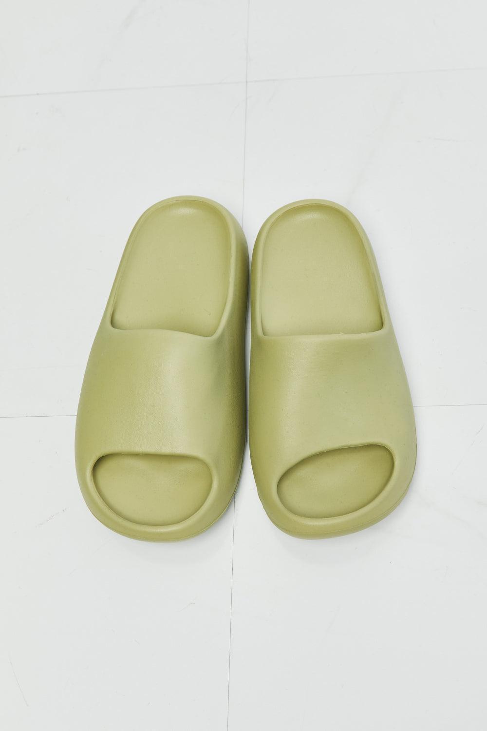 Nook Joi Safe Haven Open Toe Womens Green Slides - MXSTUDIO.COM