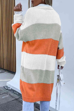 Notable Warmth Knit Striped Duster Cardigan-MXSTUDIO.COM