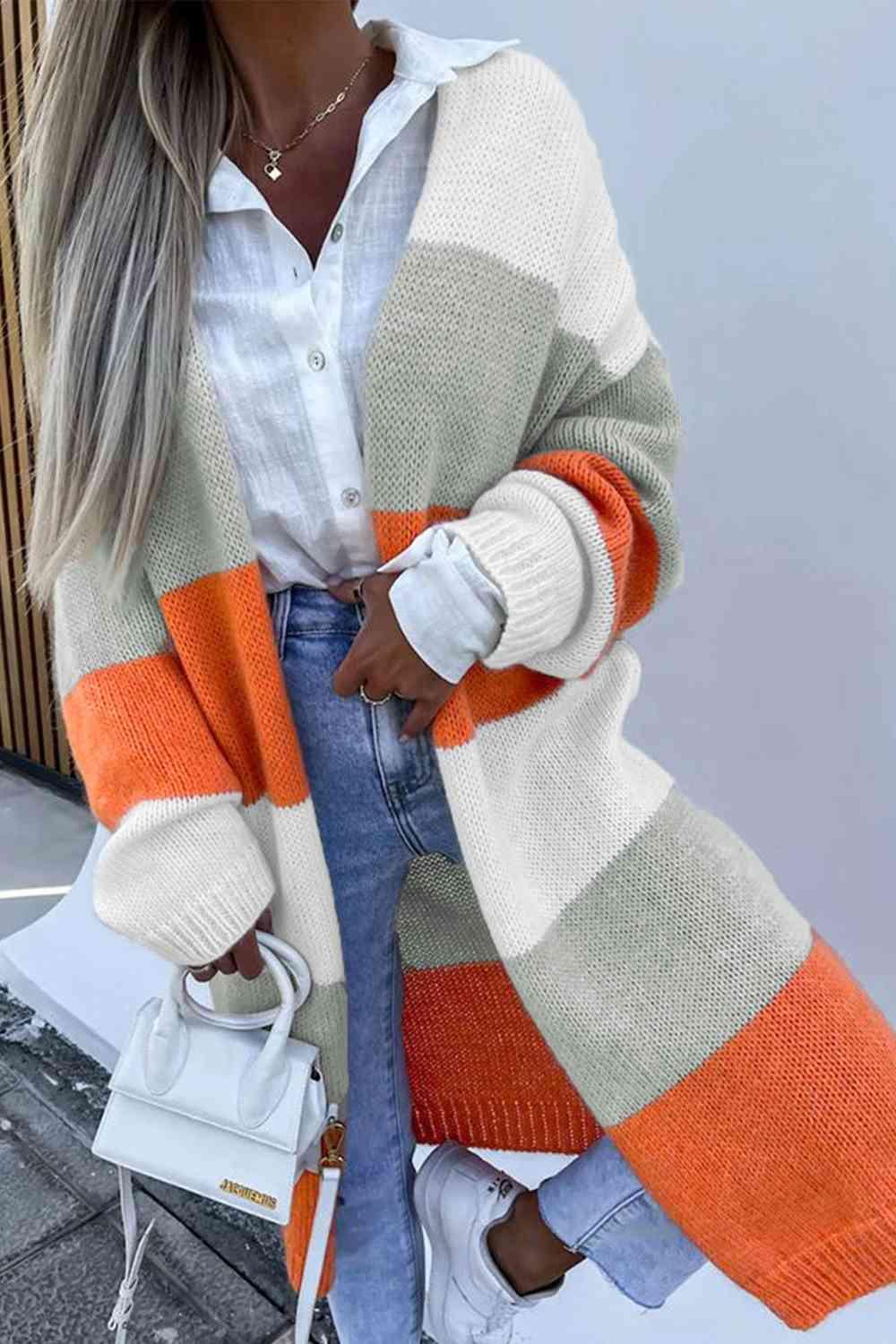 Notable Warmth Knit Striped Duster Cardigan-MXSTUDIO.COM