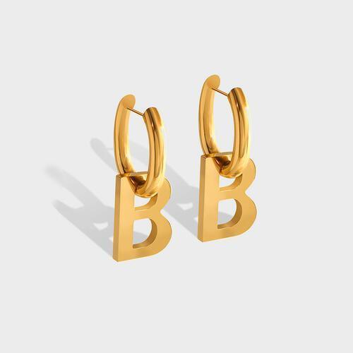 Noteworthy Titanium Steel Letter B Earrings-MXSTUDIO.COM