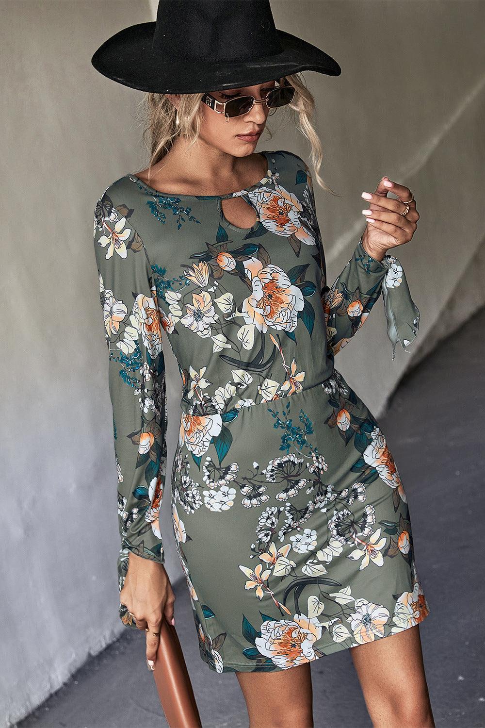 On Fleek Floral Cutout Mini Dress - MXSTUDIO.COM