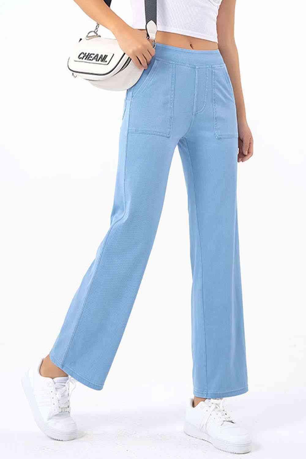 On The Go Spandex Mid Rise Straight Leg Jeans - MXSTUDIO.COM