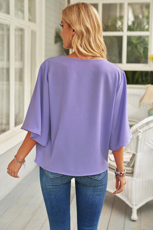 Oozing Beauty Draped Half Sleeve Blouse - MXSTUDIO.COM