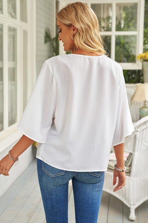 Oozing Beauty Draped Half Sleeve Blouse - MXSTUDIO.COM