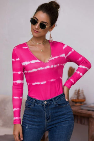 Oozing Confidence V Neck Long Sleeve Top - MXSTUDIO.COM