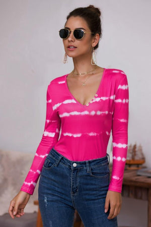 Oozing Confidence V Neck Long Sleeve Top - MXSTUDIO.COM