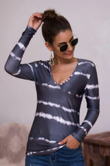 Oozing Confidence V Neck Long Sleeve Top - MXSTUDIO.COM