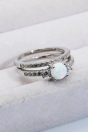 Optimal Chic Sterling Silver Split Shank Opal Ring - MXSTUDIO.COM