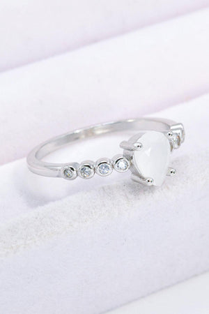 Optimal Fit Teardrop Natural Moonstone Ring - MXSTUDIO.COM