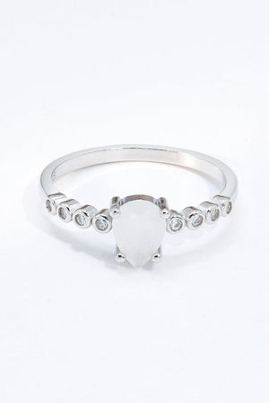 Optimal Fit Teardrop Natural Moonstone Ring - MXSTUDIO.COM