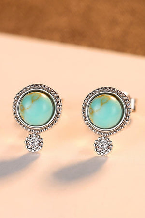 Optimistic Fashion Platinum-Plated Turquoise Earrings - MXSTUDIO.COM