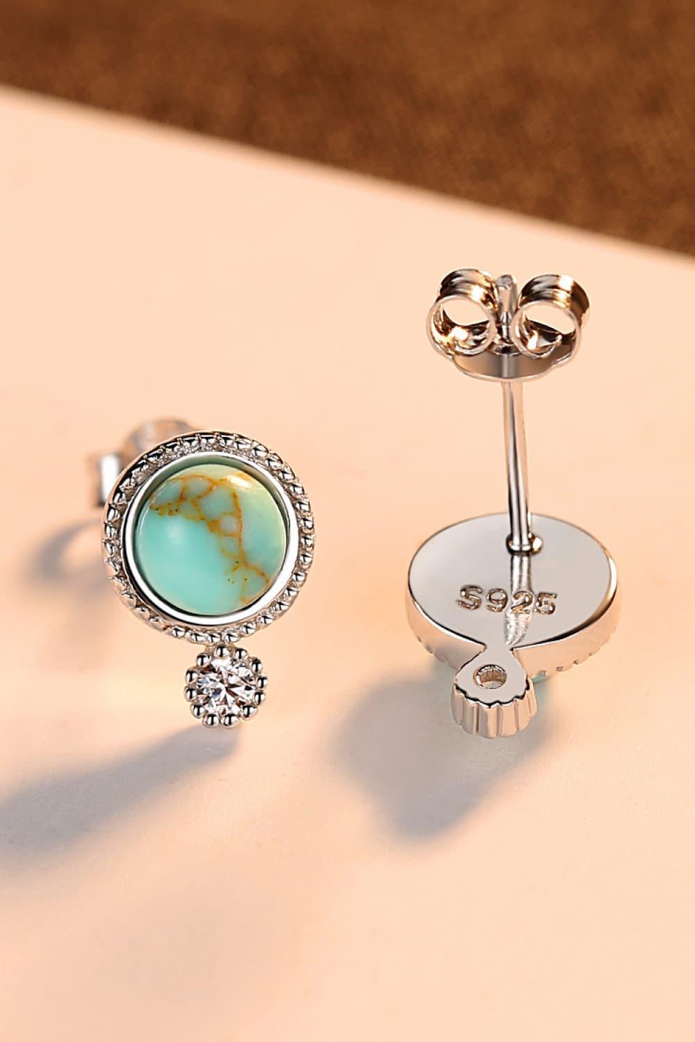 Optimistic Fashion Platinum-Plated Turquoise Earrings - MXSTUDIO.COM