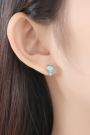 Optimistic Fashion Platinum-Plated Turquoise Earrings - MXSTUDIO.COM