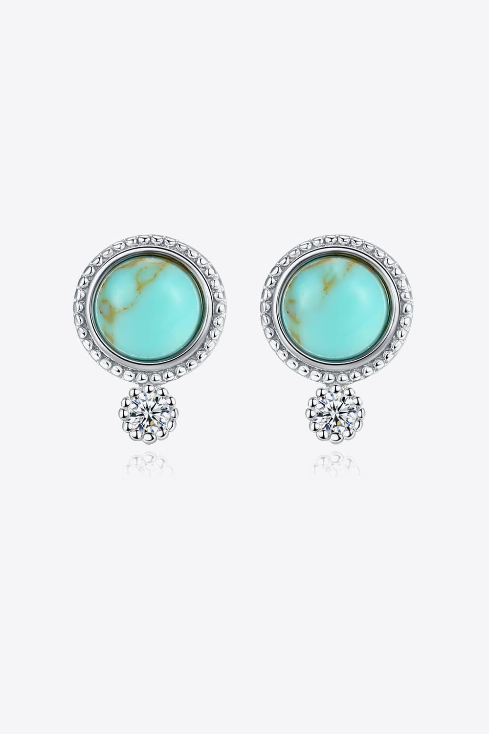 Optimistic Fashion Platinum-Plated Turquoise Earrings - MXSTUDIO.COM