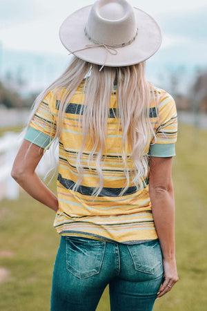 Optimistic Weekend Short Sleeve Striped Tee - MXSTUDIO.COM