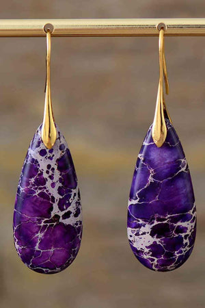 Organic Elegance Dangling Natural Stone Earrings-MXSTUDIO.COM